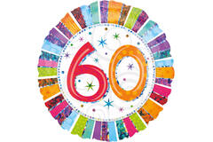 60th Birthday Foil Balloon Radiant - 46 cm